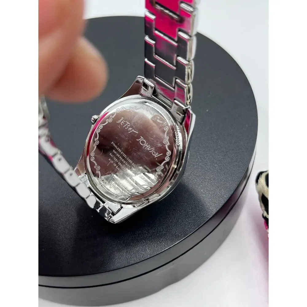 Betsey Johnson Women's BJ4128 Crystals Bezel Stainless Steel‎ Bracelet Watch